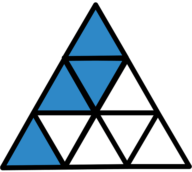 Blue Triangle Fraction 4:9