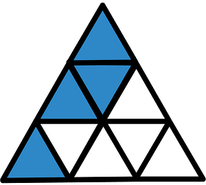 Blue Triangle Fraction 4:9
