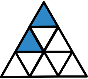 Blue Triangle Fraction 2:9