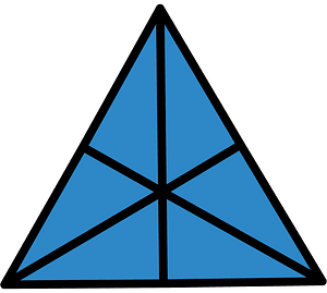 Blue Triangle Fraction 6:6