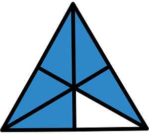 Blue Triangle Fraction 5:6