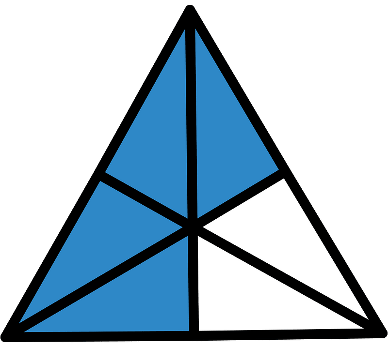 Blue Triangle Fraction 4:6
