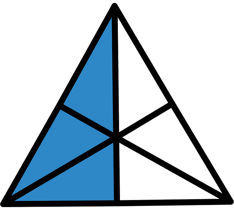 Blue Triangle Fraction 3:6