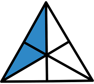 Blue Triangle Fraction 2:6