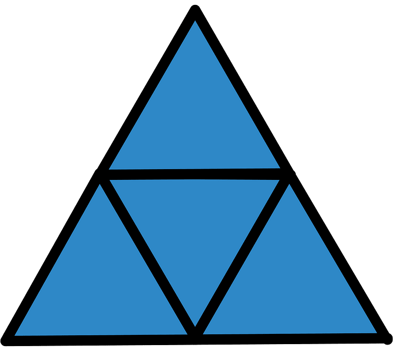 Blue Triangle Fraction 4:4