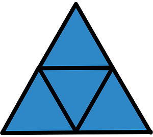 Blue Triangle Fraction 4:4