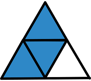 Blue Triangle Fraction 3:4