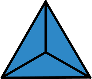 Blue Triangle Fraction 3:3