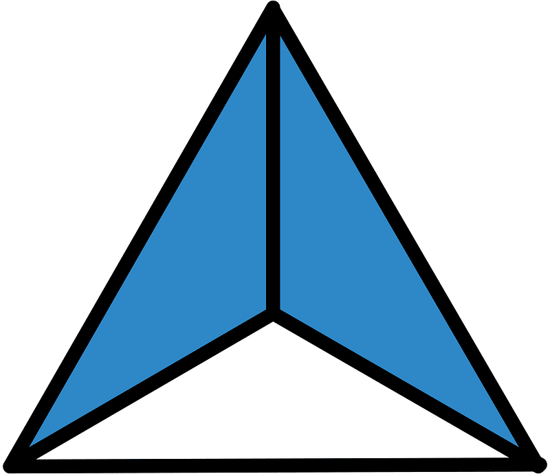 Blue Triangle Fraction 2:3