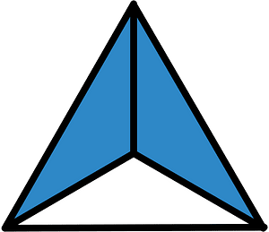 Blue Triangle Fraction 2:3