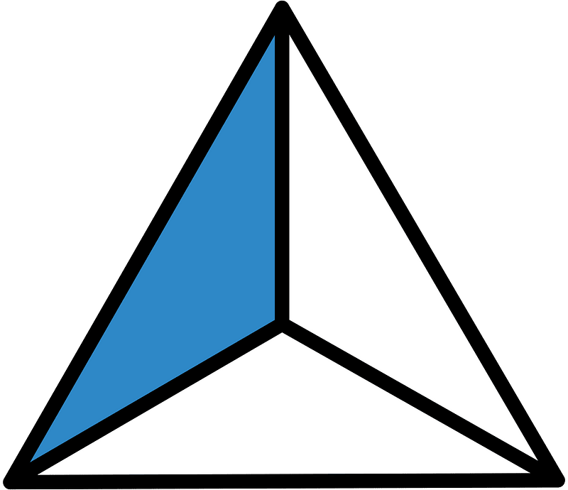 Blue Triangle Fraction 1:3