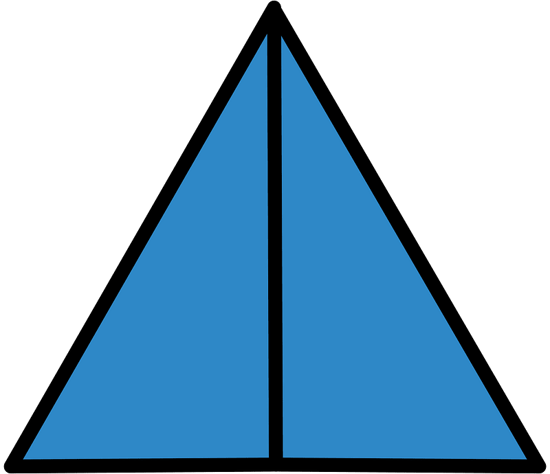 Blue Triangle Fraction 2:2