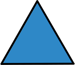 Blue Triangle Fraction 1:1