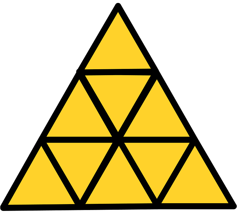 Yellow-Amber Triangle Fraction 9:9