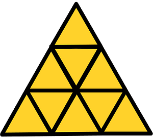Yellow-Amber Triangle Fraction 9:9