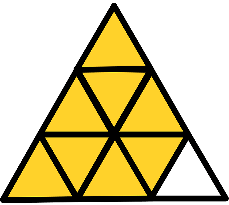 Yellow-Amber Triangle Fraction 8:9
