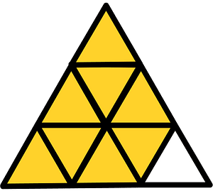 Yellow-Amber Triangle Fraction 8:9