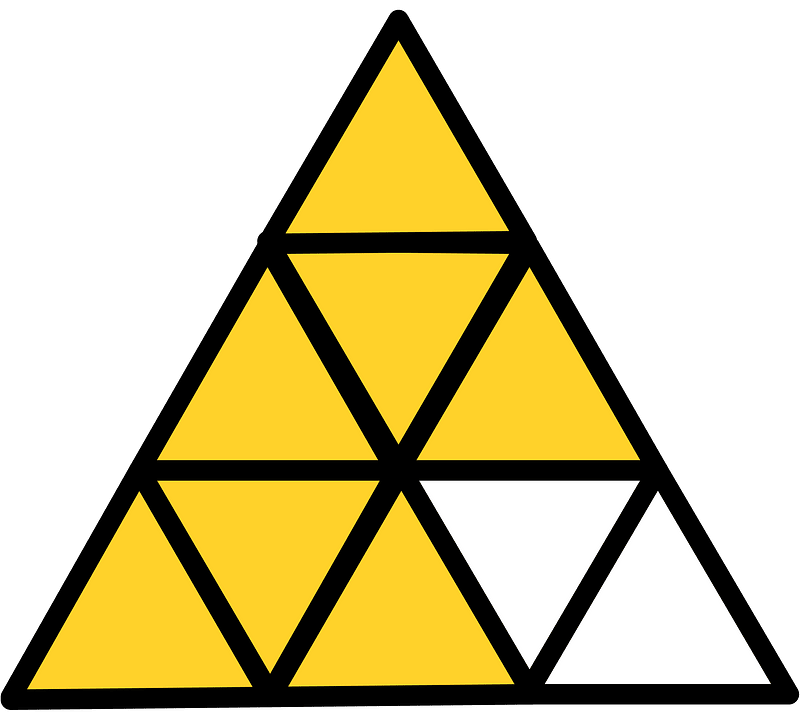 Yellow-Amber Triangle Fraction 7:9