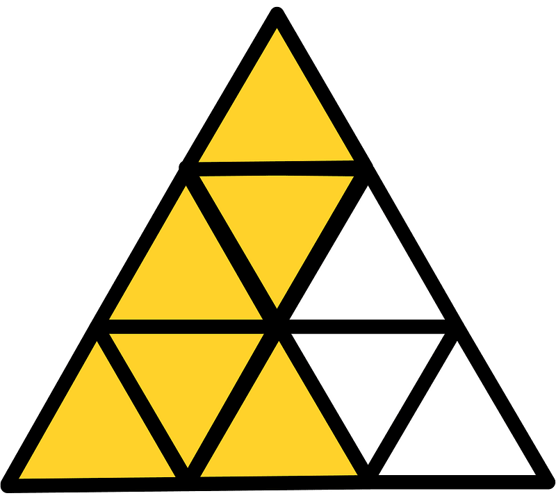 Yellow-Amber Triangle Fraction 6:9