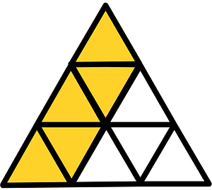 Yellow-Amber Triangle Fraction 5:9