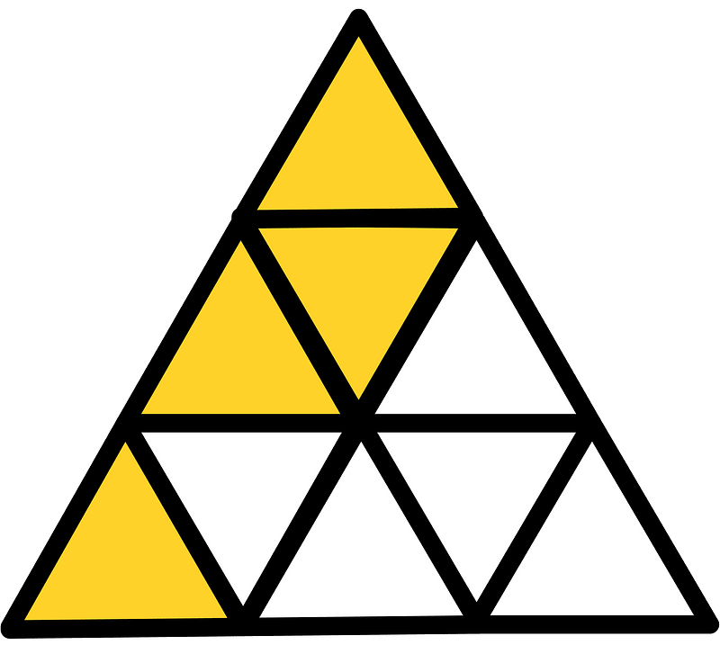 Yellow-Amber Triangle Fraction 4:9