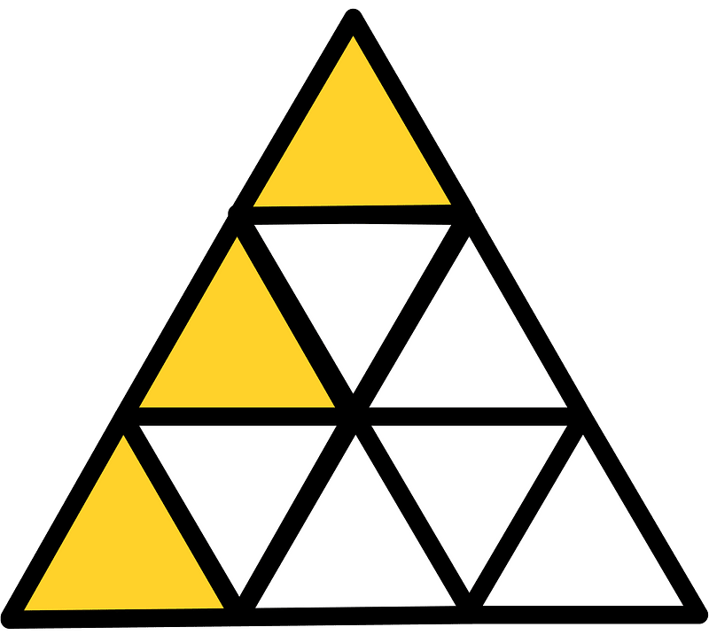 Yellow-Amber Triangle Fraction 3:9