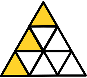 Yellow-Amber Triangle Fraction 3:9