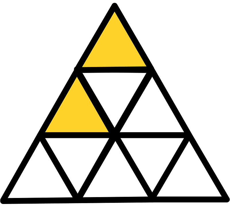 Yellow-Amber Triangle Fraction 2:9