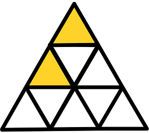 Yellow-Amber Triangle Fraction 2:9