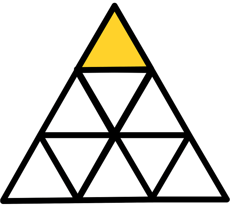 Yellow-Amber Triangle Fraction 1:9