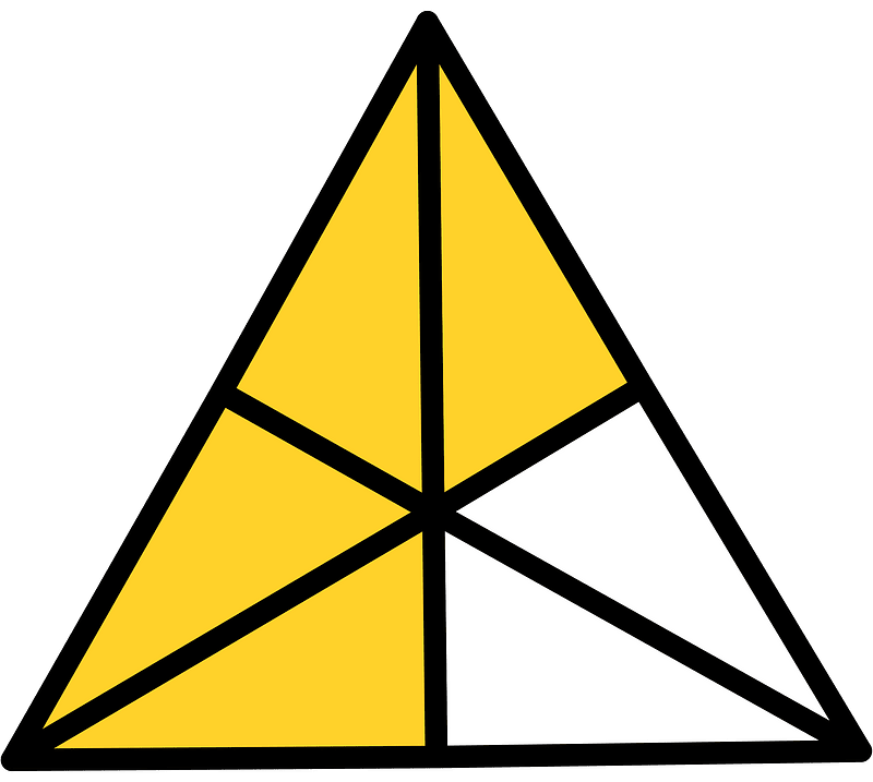 Yellow-Amber Triangle Fraction 4:6