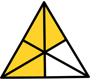 Yellow-Amber Triangle Fraction 4:6