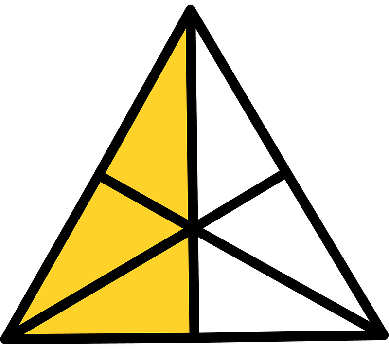 Yellow-Amber Triangle Fraction 3:6