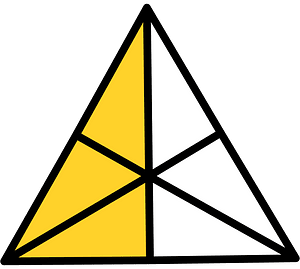 Yellow-Amber Triangle Fraction 3:6
