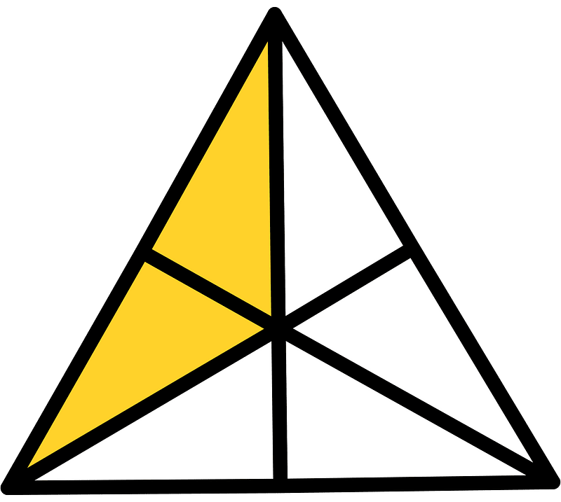 Yellow-Amber Triangle Fraction 2:6