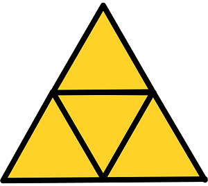 Yellow-Amber Triangle Fraction 4:4