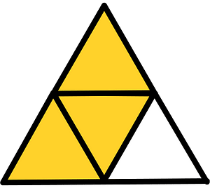 Yellow-Amber Triangle Fraction 3:4