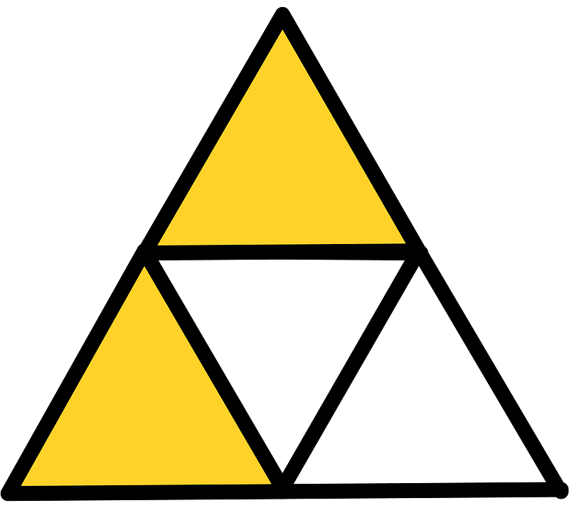 Yellow-Amber Triangle Fraction 2:4