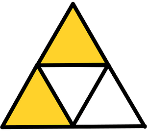 Yellow-Amber Triangle Fraction 2:4