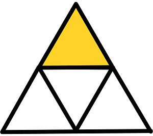 Yellow-Amber Triangle Fraction 1:4