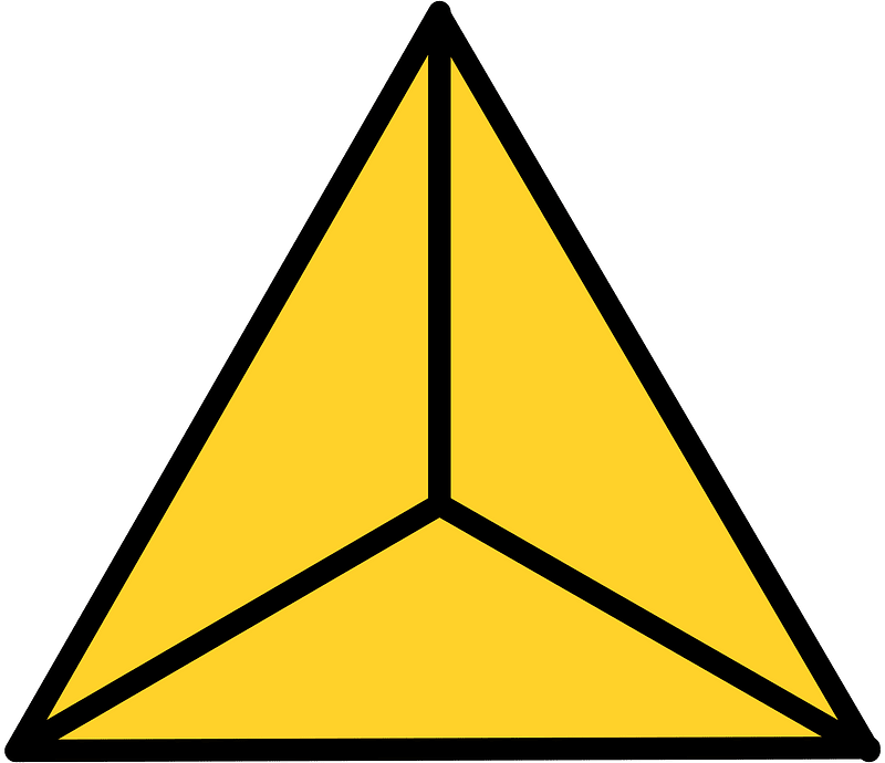 Yellow-Amber Triangle Fraction 3:3