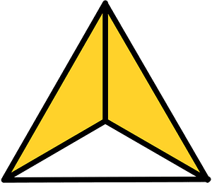 Yellow-Amber Triangle Fraction 2:3