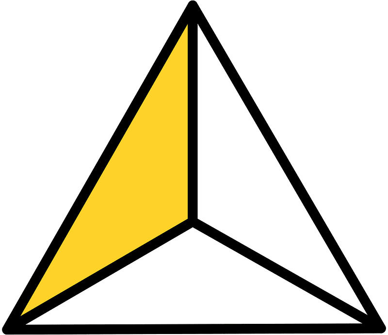 Yellow-Amber Triangle Fraction 1:3