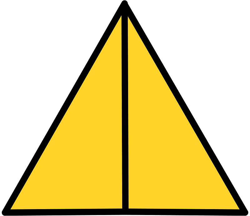 Yellow-Amber Triangle Fraction 2:2