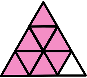 Purple Triangle Fraction 8:9