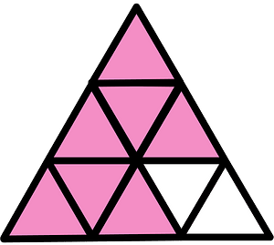Purple Triangle Fraction 7:9