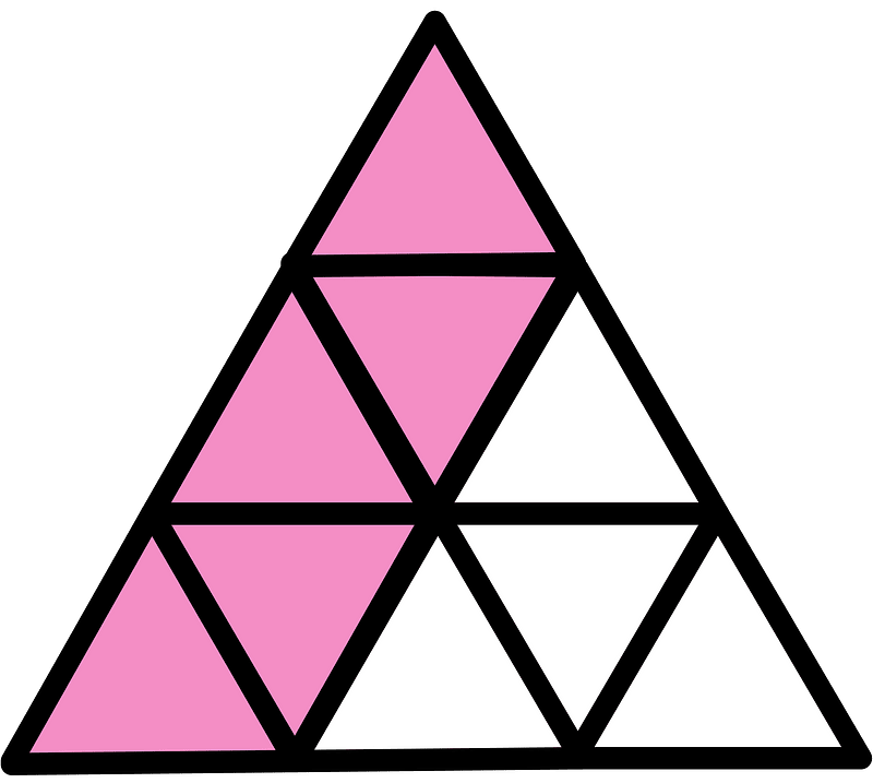Purple Triangle Fraction 5:9