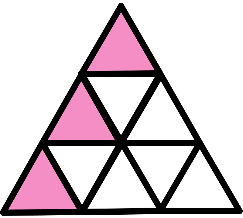 Purple Triangle Fraction 3:9