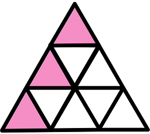 Purple Triangle Fraction 3:9
