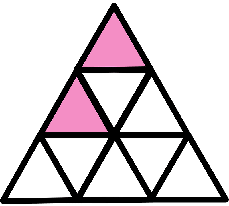 Purple Triangle Fraction 2:9